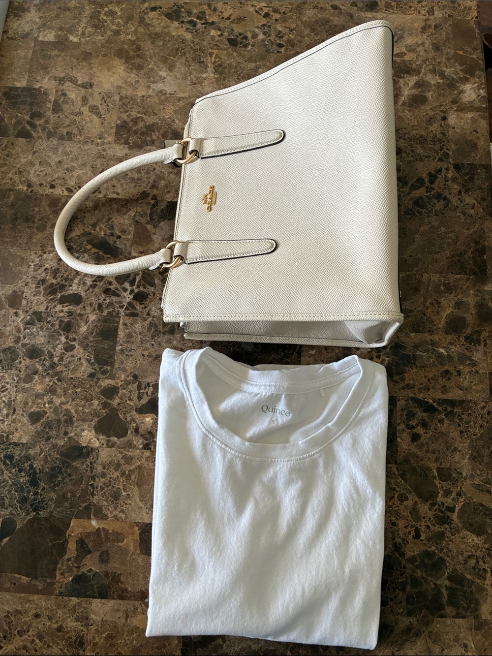 White Coach leather purse (Crosby Carryall?) - Picture 13 of 14